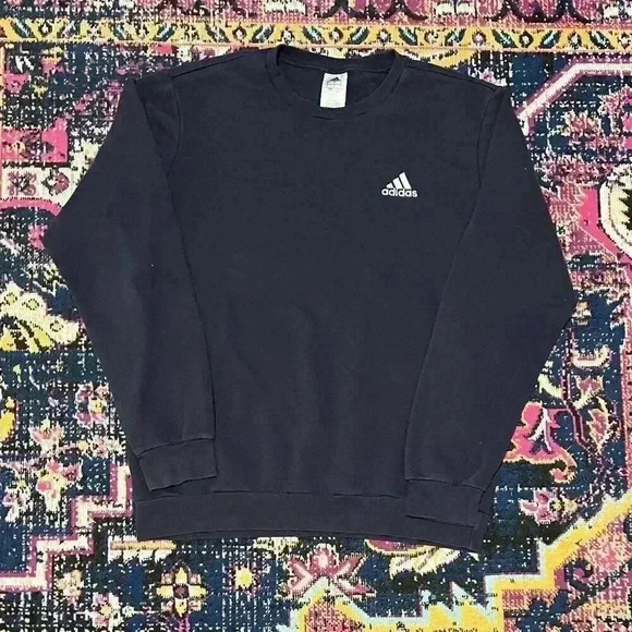 Adidas Navy Blue Long Sleeve Sweater Top Size Large Mens Lightweight Solid - Picture 1 of 1